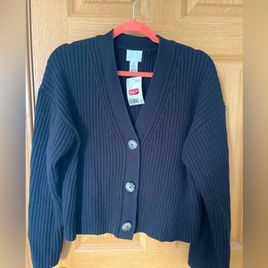 NWT H&M Black Cardigan. Size Medium